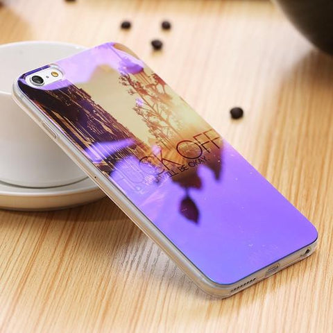 Modern Blue Ray Light Clear Mobile Phone Case For iPhone