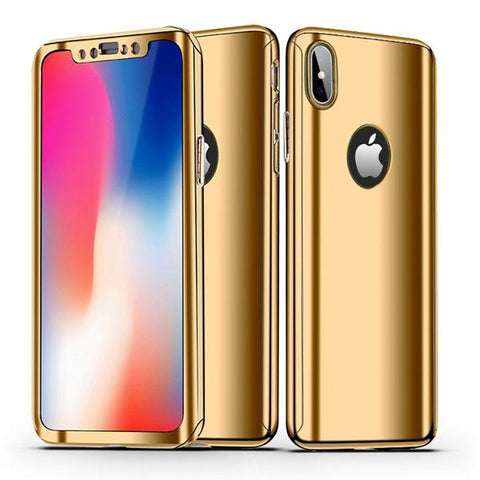 360 Plating Mirror Case For iPhone X 8 7 & Samsung Galaxy S Series