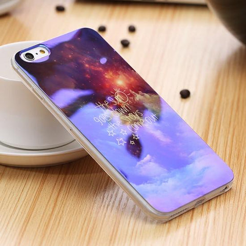 Modern Blue Ray Light Clear Mobile Phone Case For iPhone