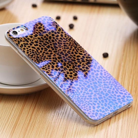 Modern Blue Ray Light Clear Mobile Phone Case For iPhone