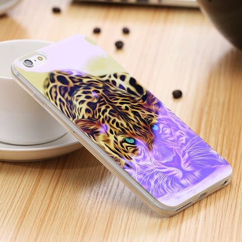 Modern Blue Ray Light Clear Mobile Phone Case For iPhone