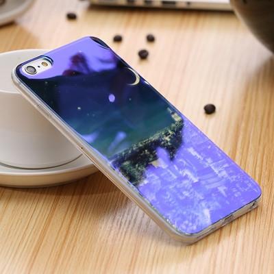 Modern Blue Ray Light Clear Mobile Phone Case For iPhone