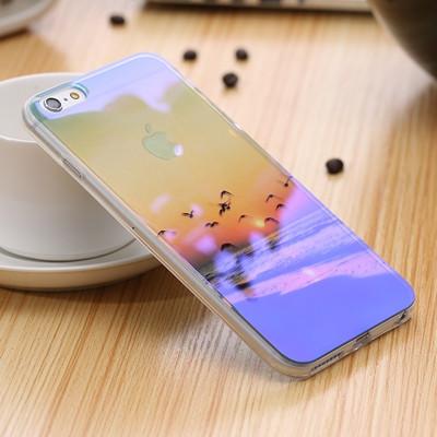 Modern Blue Ray Light Clear Mobile Phone Case For iPhone