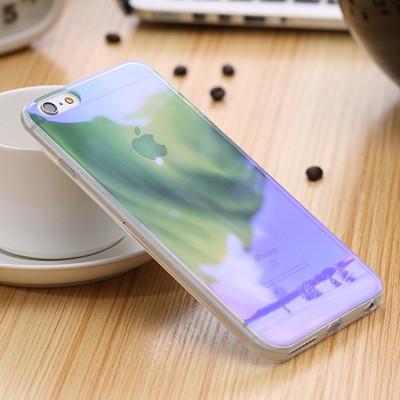 Modern Blue Ray Light Clear Mobile Phone Case For iPhone