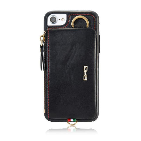 Luxury Genuine Leather Wallet Belt Case For iPhone