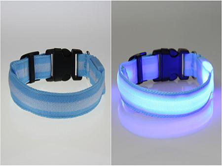 Glow LED Dog Pet Cat Flashing Light Up Nylon Collar Night Safety Collars