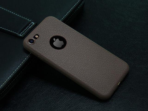 Leather Pattern TPU Back Shockproof Anti-sweat Case for iPhone