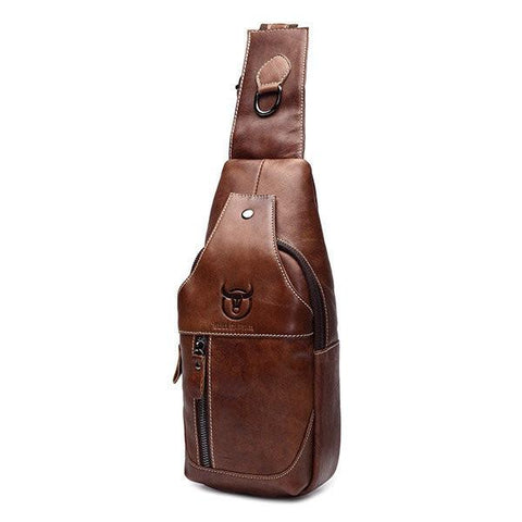 Men Genuine Leather Business Casual  Shoulder Crossbody Bag