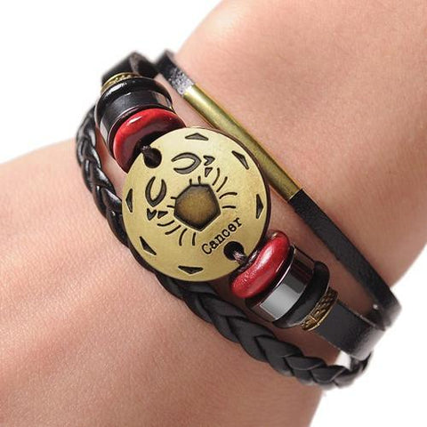 Leather Zodiac Bracelet