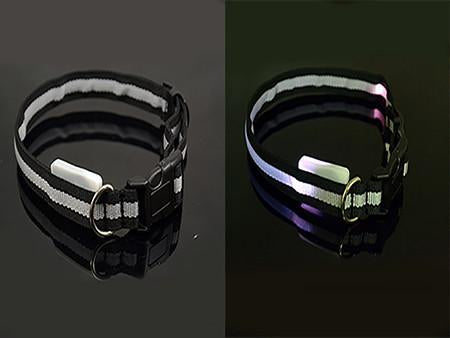 Glow LED Dog Pet Cat Flashing Light Up Nylon Collar Night Safety Collars