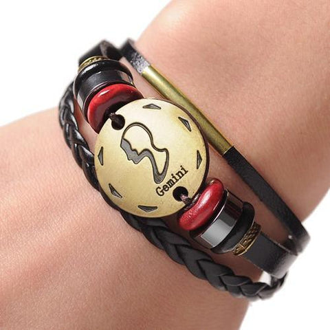 Leather Zodiac Bracelet