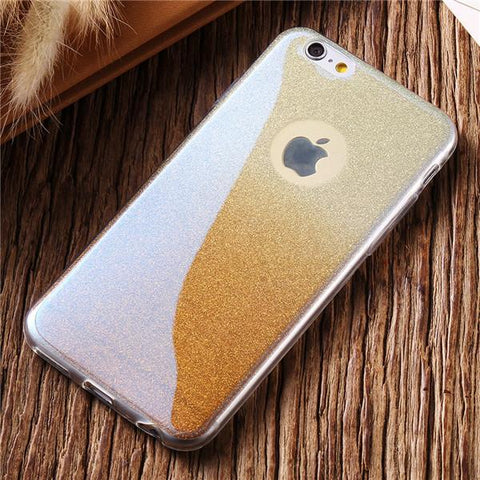 Glitter Gradient Slim TPU Cover Bling Sequin For iPhone