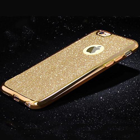 Luxury Clear TPU Phone Case Plating Back Cover With Bling Card