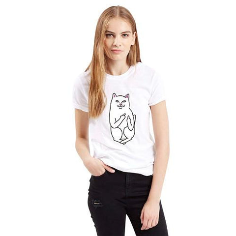 2017 New Summer Pocket Harajuku Cat Lovers Women T-Shirt