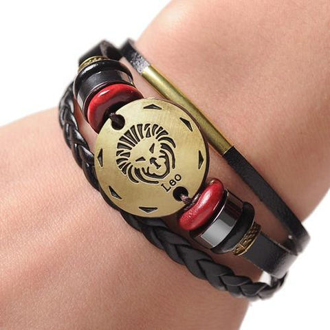 Leather Zodiac Bracelet