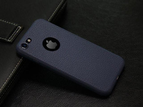 Leather Pattern TPU Back Shockproof Anti-sweat Case for iPhone