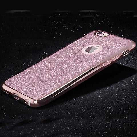 Luxury Clear TPU Phone Case Plating Back Cover With Bling Card