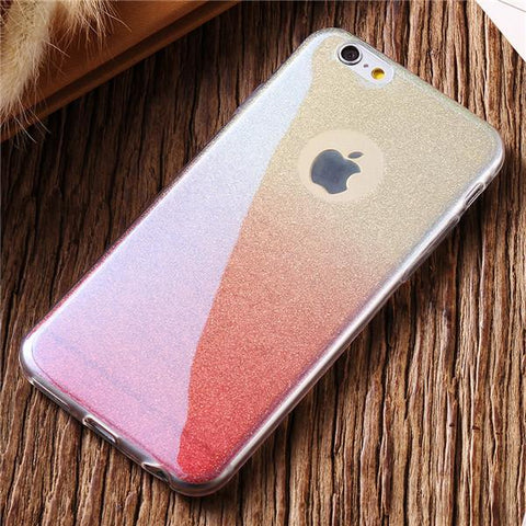 Glitter Gradient Slim TPU Cover Bling Sequin For iPhone