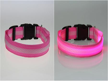 Glow LED Dog Pet Cat Flashing Light Up Nylon Collar Night Safety Collars