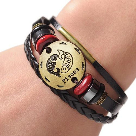 Leather Zodiac Bracelet