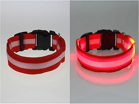 Glow LED Dog Pet Cat Flashing Light Up Nylon Collar Night Safety Collars