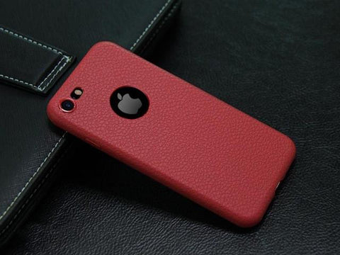 Leather Pattern TPU Back Shockproof Anti-sweat Case for iPhone