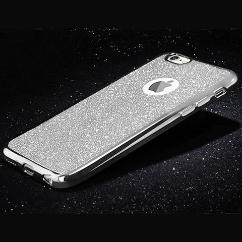 Luxury Clear TPU Phone Case Plating Back Cover With Bling Card