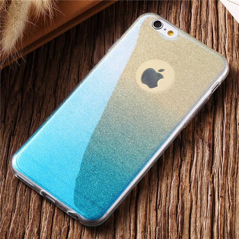 Glitter Gradient Slim TPU Cover Bling Sequin For iPhone