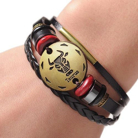 Leather Zodiac Bracelet