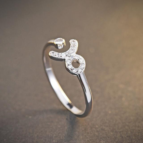 Sterling Silver Taurus Zodiac Ring