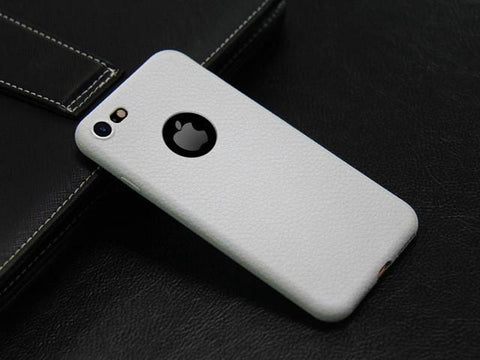 Leather Pattern TPU Back Shockproof Anti-sweat Case for iPhone