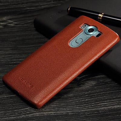 Genuine Leather Hard Back Cover For LG V10