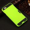 Image of Metalic Silicon Plastic Coque With Card Holder Slot iPhone Case