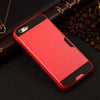 Image of Metalic Silicon Plastic Coque With Card Holder Slot iPhone Case